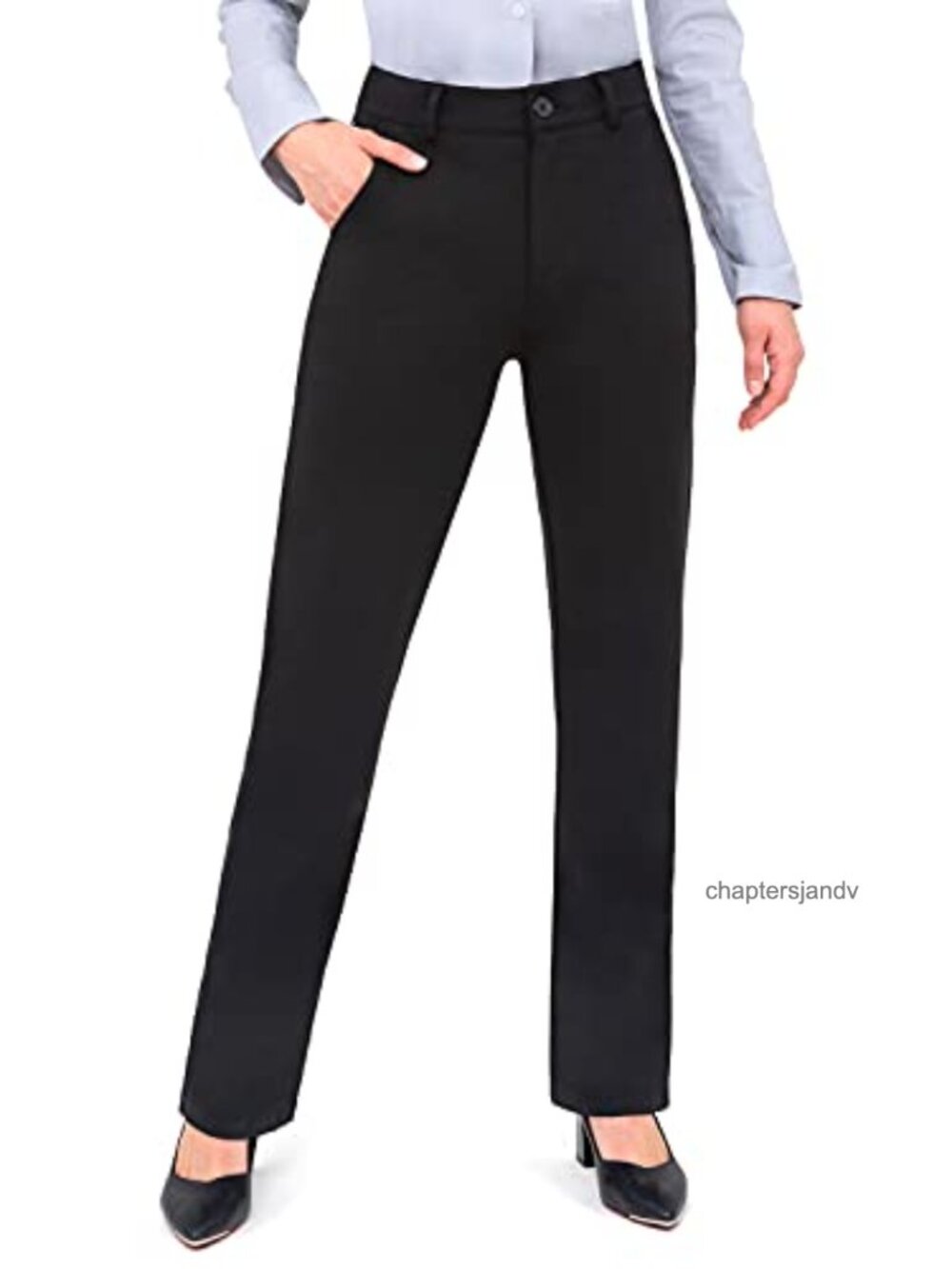 Women's Dress Pants Straight Leg High Waist Business Work Slacks